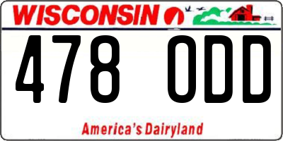 WI license plate 478ODD