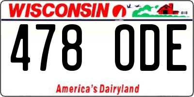 WI license plate 478ODE