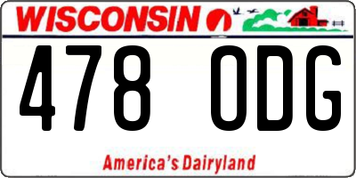 WI license plate 478ODG