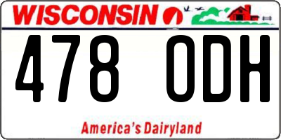 WI license plate 478ODH