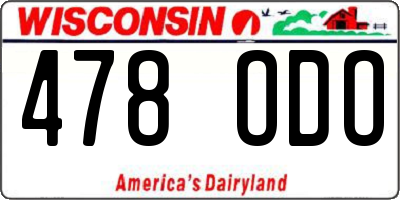 WI license plate 478ODO