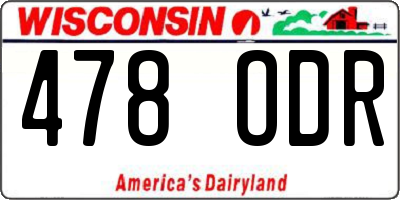 WI license plate 478ODR