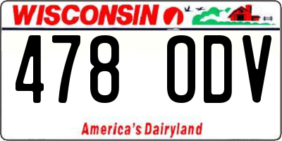 WI license plate 478ODV