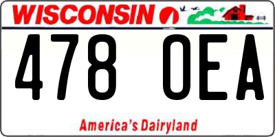 WI license plate 478OEA
