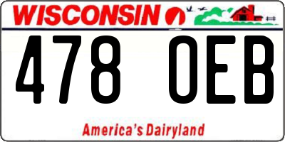 WI license plate 478OEB