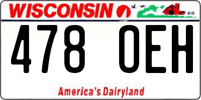 WI license plate 478OEH
