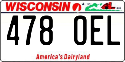 WI license plate 478OEL