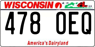 WI license plate 478OEQ