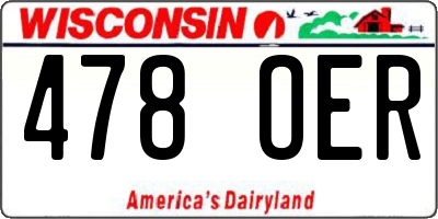 WI license plate 478OER