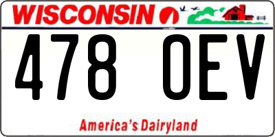 WI license plate 478OEV