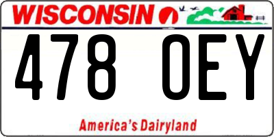 WI license plate 478OEY