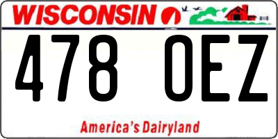 WI license plate 478OEZ