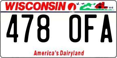 WI license plate 478OFA