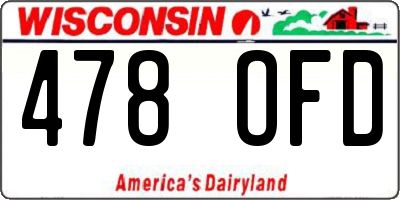 WI license plate 478OFD