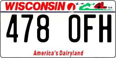 WI license plate 478OFH