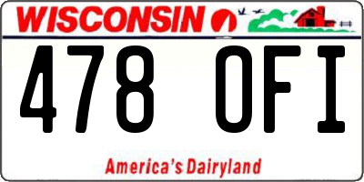 WI license plate 478OFI