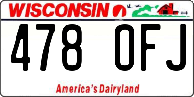 WI license plate 478OFJ