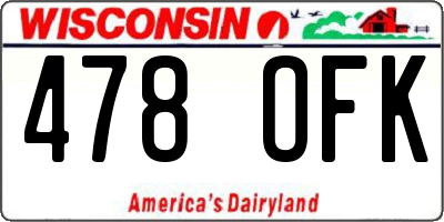 WI license plate 478OFK
