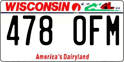 WI license plate 478OFM