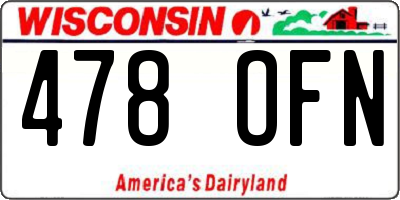 WI license plate 478OFN