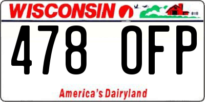 WI license plate 478OFP
