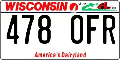 WI license plate 478OFR