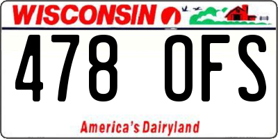 WI license plate 478OFS