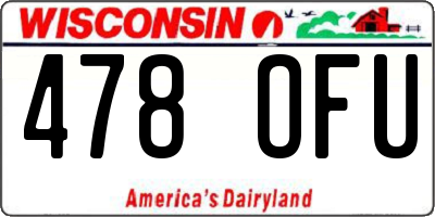 WI license plate 478OFU