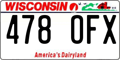 WI license plate 478OFX