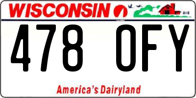 WI license plate 478OFY