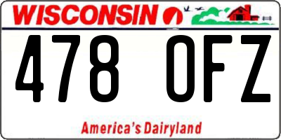 WI license plate 478OFZ