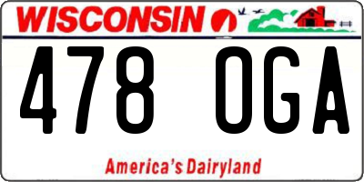 WI license plate 478OGA