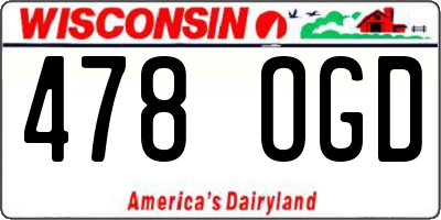 WI license plate 478OGD
