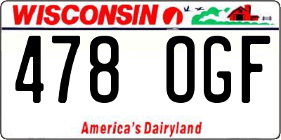 WI license plate 478OGF