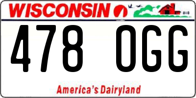 WI license plate 478OGG