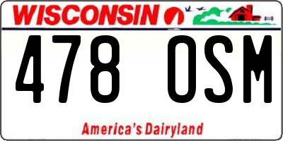 WI license plate 478OSM