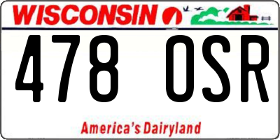 WI license plate 478OSR