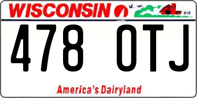 WI license plate 478OTJ