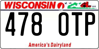 WI license plate 478OTP