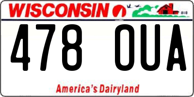 WI license plate 478OUA