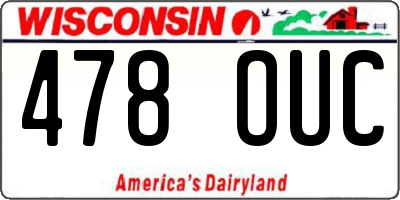 WI license plate 478OUC