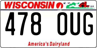 WI license plate 478OUG