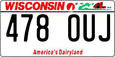 WI license plate 478OUJ