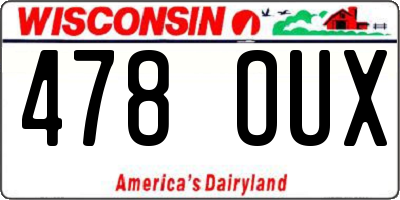 WI license plate 478OUX