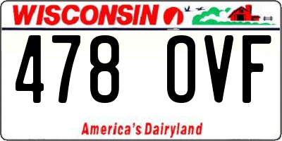 WI license plate 478OVF