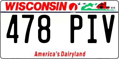 WI license plate 478PIV