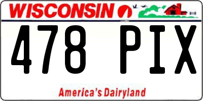 WI license plate 478PIX