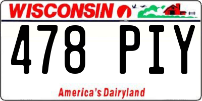 WI license plate 478PIY