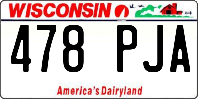 WI license plate 478PJA