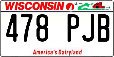 WI license plate 478PJB